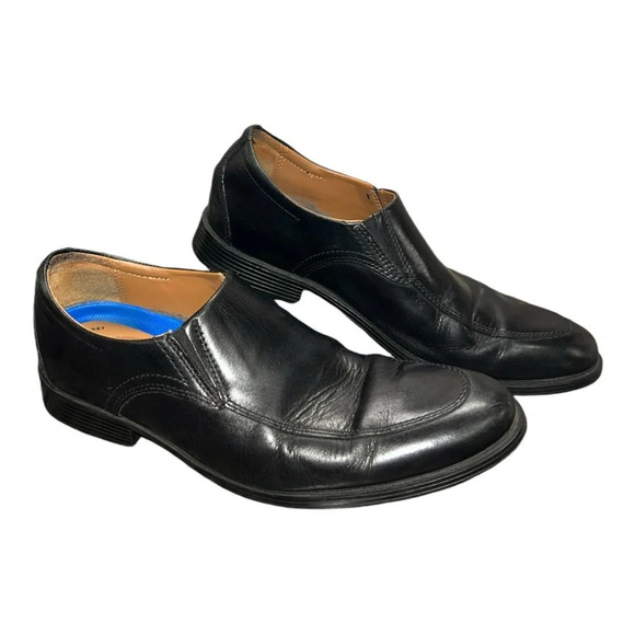 Clarks Other - Clarks Collection Extreme Comfort Shoes Men Sz 10M Black Leather Slip On Loafers